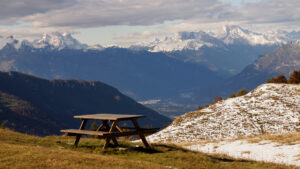 Panchina sulle montagne