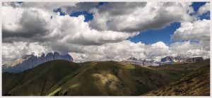 montagne, dolomiti, cielo, nuvole